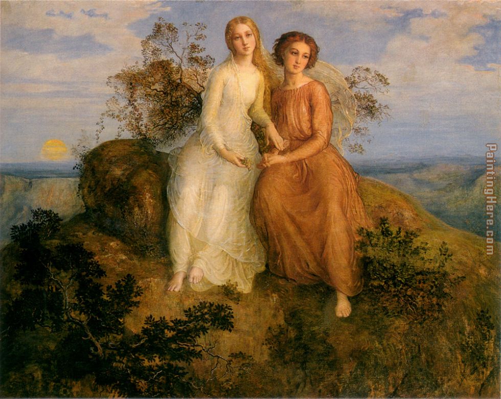 Le Poeme de l'ame - Un Soir painting - Anne-Francois-Louis Janmot Le Poeme de l'ame - Un Soir art painting